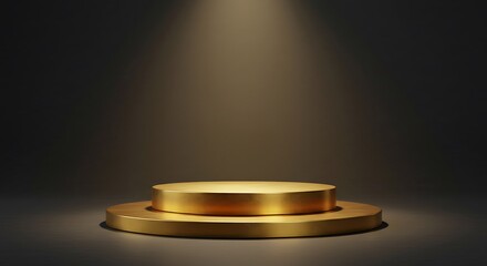 Minimal product podium with soft lighting and color background