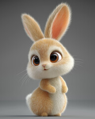Fototapeta premium A cute and adorable fluffy bunny with big eyes