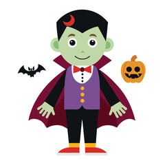 Halloween costumes isolated clipart on white background