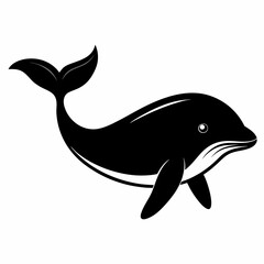 Fototapeta premium Minimalist Whale Silhouette Vector