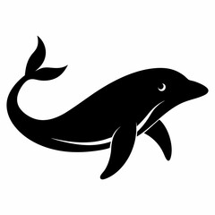 Minimalist Whale Silhouette Vector
