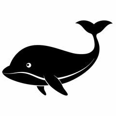 Obraz premium Minimalist Whale Silhouette Vector