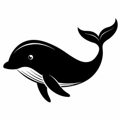 Minimalist Whale Silhouette Vector