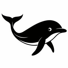 Minimalist Whale Silhouette Vector