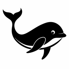 Minimalist Whale Silhouette Vector