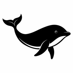 Minimalist Whale Silhouette Vector