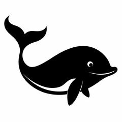 Obraz premium Minimalist Whale Silhouette Vector