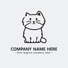 Cat illustration black and white for logo company vector image