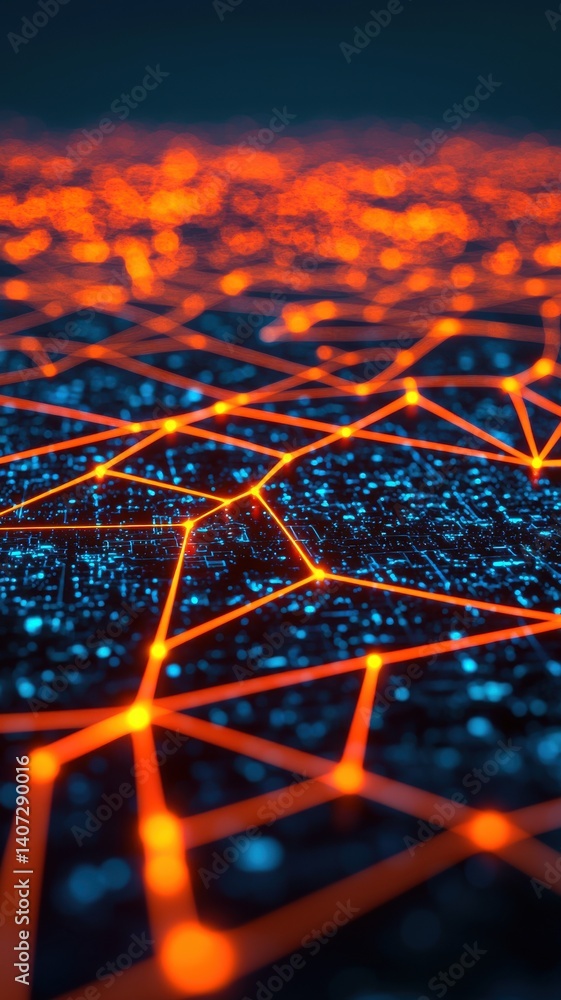 Poster dynamic network visualization digital space graphic design abstract close-up technology concepts