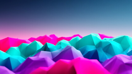 Colorful Abstract Geometric Mountain Landscape