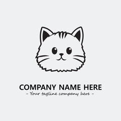 Obraz premium Cat illustration black and white for logo company vector image