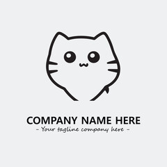 Cat illustration black and white for logo company vector image