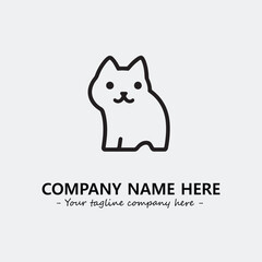 Cat illustration black and white for logo company vector image
