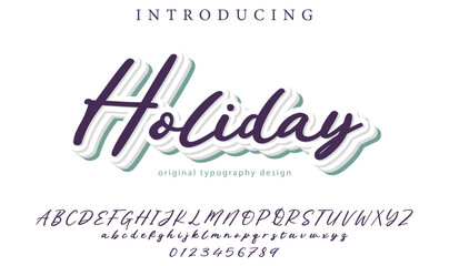 Holiday Font Stylish brush painted an uppercase vector letters, alphabet, typeface