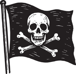 Pirate flag skull vector illustration