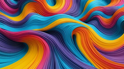Fototapeta premium Colorful Waves Abstract Background Flowing Texture with Vibrant Lines Design