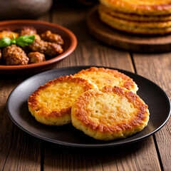 fried chicken breast with potatoes