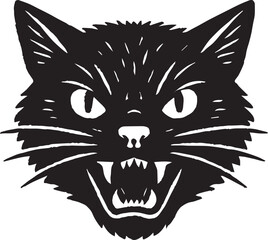 Black Cat face head vector illustration
