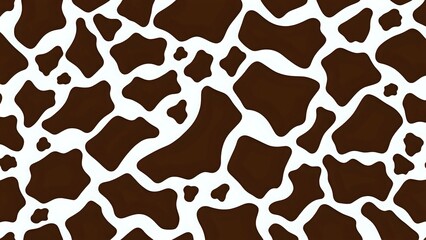 Cow Print Pattern Brown and White Animal Skin Texture Background