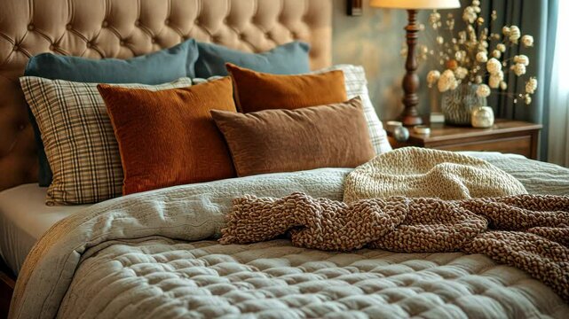 Cozy Autumn Bedroom Interior Design: Warm Hues and Textures