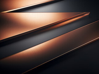 Metal finish clean lines highlighting space directional light defining edges effectively