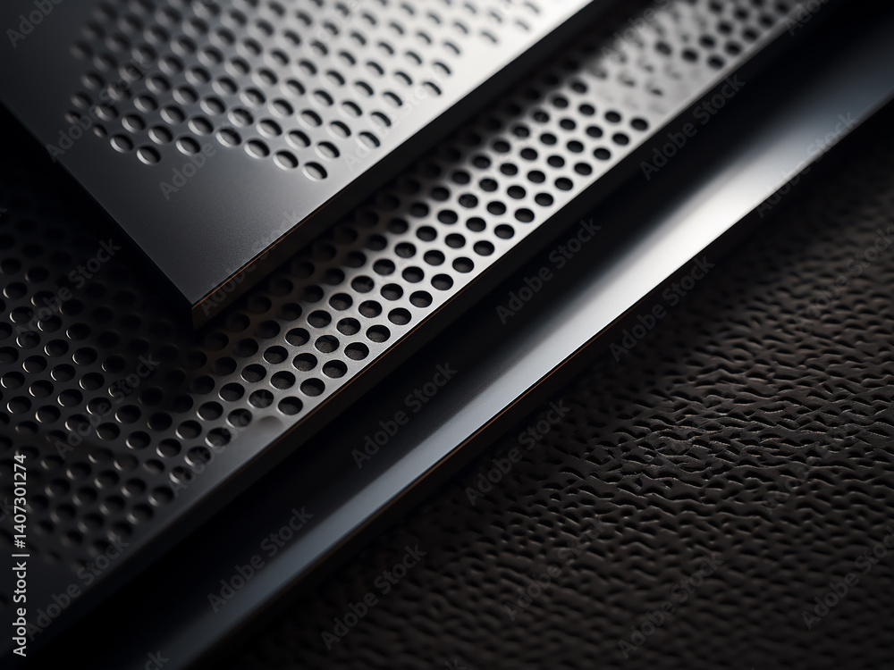 Poster metal textures presenting clean design highlighting space with thoughtful light defining shape
