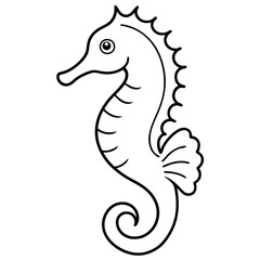 Seahorse Silhouette in Clean Line Art