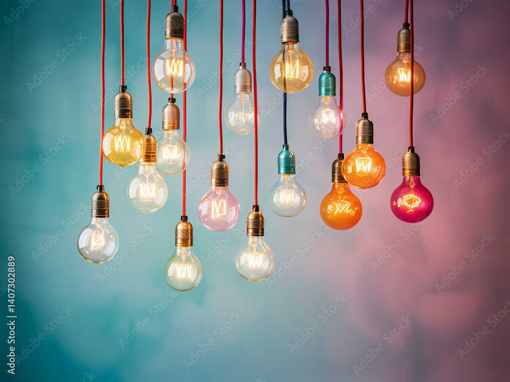 Poster gentle harmony of bright colors blending with mingled light creating soft visual interest