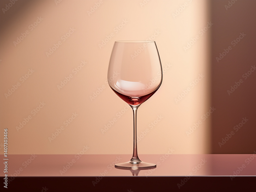 Poster minimalist wine glass with a simple stem line and curved bowl creating elegant form