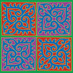 Kazakh nomadic tribes on background