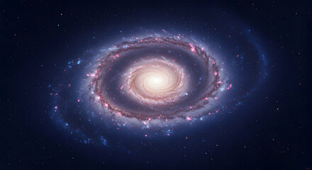 Fototapeta premium Spiral Galaxy With Pink And Blue Hues