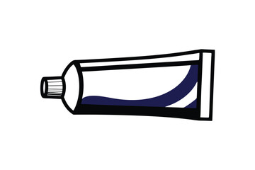 Illustrated Toothpaste Tube Graphic Icon For Hygiene Products And Dental Health Isolated On White Background