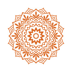 Elegant White Mandala on Navy Blue background