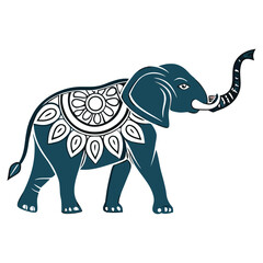 Elephant mandala vector illustration work 03