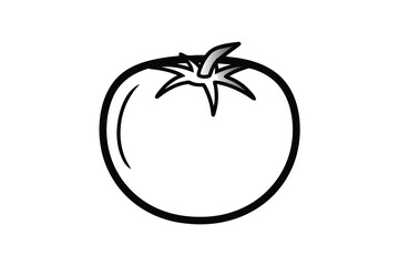 Tomato Line Art Vector Illustration Simple Vegetable Design For Culinary Theme Or Educational Purpose Isolated On White Background