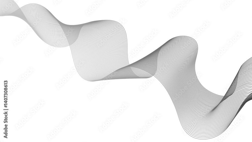 Poster abstract backdrop with grey wave gradient lines