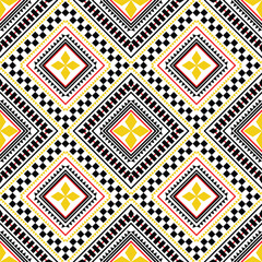 Fototapeta premium Geometric ethnic pattern flower design for background or wallpaper and clothing. Seamless abstract pattern for printing, fabric and paper, tile