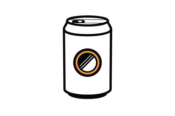 Simple And Sleek Soda Can Vector Illustration Featuring Minimalist Design And Bold Outlines With Creative Logo