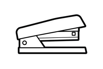 Minimalist Black And White Stapler Illustration For Office Supplies And Stationery Concepts Flat Design