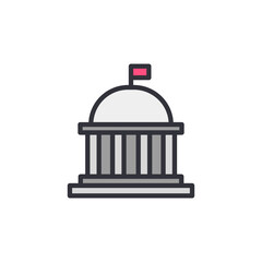 Government building colored icons, minimalist vector illustration ,simple transparent graphic element .Isolated on white background