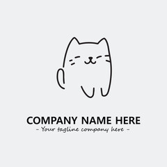 Cat illustration black and white for logo company vector image