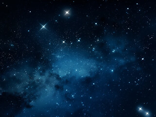 Fototapeta premium Stars in the night sky decrease in size with colors blending beautifully across the sky