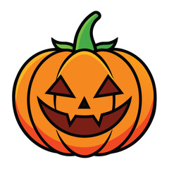 Halloween jack-o'-lanterns isolated clipart on white background