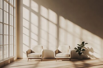 Cozy Modern Living Room with Natural Light and Minimalist Decor