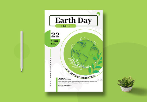 Earth Day Poster Template Design