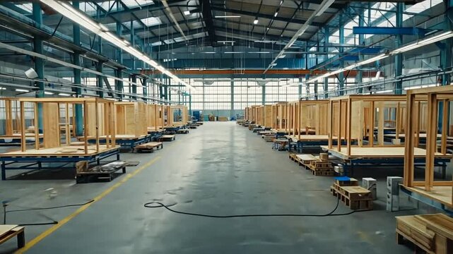 Prefabricated house factory.