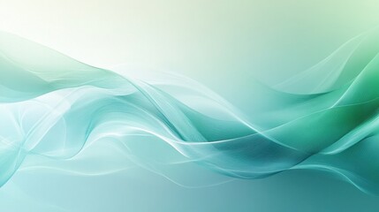 Fototapeta premium Abstract blue and green gradient waves creating a tranquil and dynamic flow