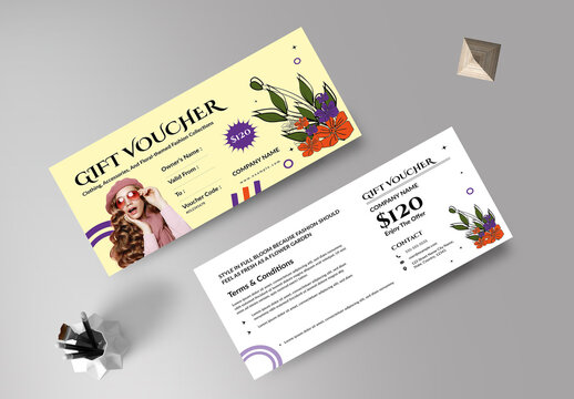 Modern Fashion Gift Voucher Card Layout