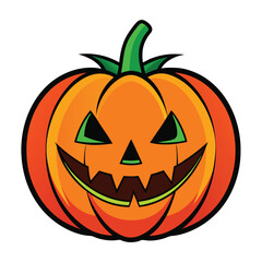 Halloween jack-o'-lanterns isolated clipart on white background