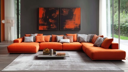 design orange and grey